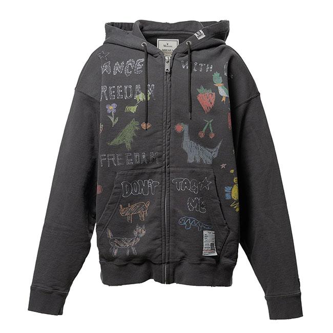 Maison MIHARA YASUHIRO メゾンミハラヤスヒロ キッズ ドゥードゥル プリント ジップアップ フーディー J16PK771 スウェットパーカー メンズ