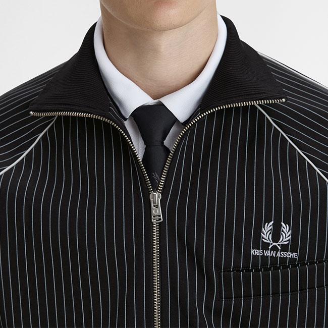 Fred Perry ストライプ スウィングジャケット　メンズ　Lサイズ　黒 Stripe Tape Track Jacket(S 90A：BLACK / CHAMPAGNE): | FRED PERRY