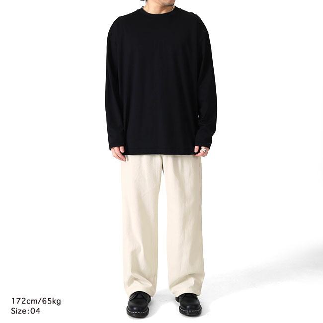 ATON エイトン コットンツイル タックワイドパンツ PRAGLM0104