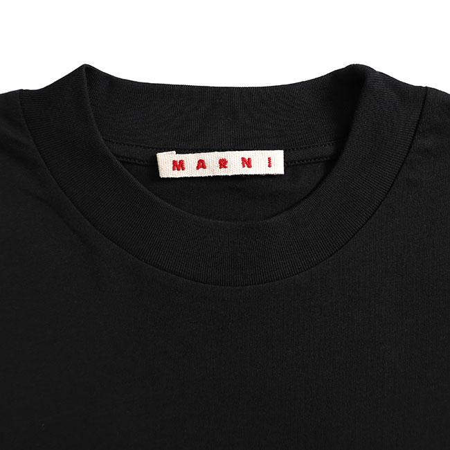 MARNI マルニ オーガニックコットン ロゴTシャツ HUMU0223X6 UTCZ57 黒 メンズの画像