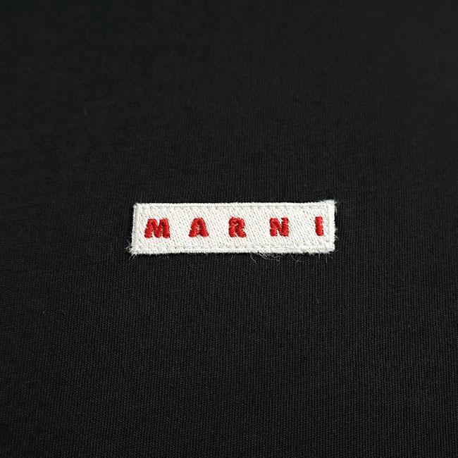 MARNI マルニ オーガニックコットン ロゴTシャツ HUMU0223X6 UTCZ57 黒 メンズの画像