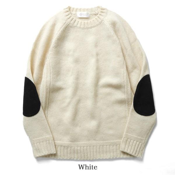 SOGLIA（ソリア） エルボーパッチ クルーネック ニット セーター
