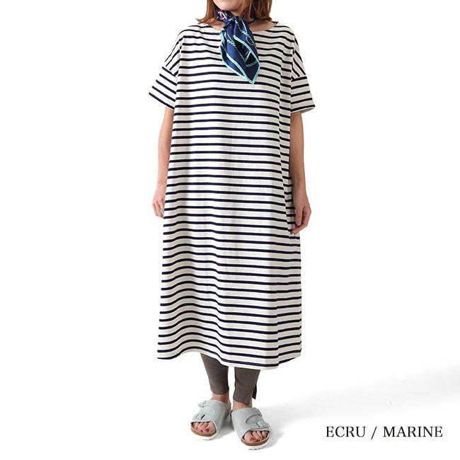 ORCIVAL オーシバル コットンモヨン 半袖 ボートネックワンピース B236