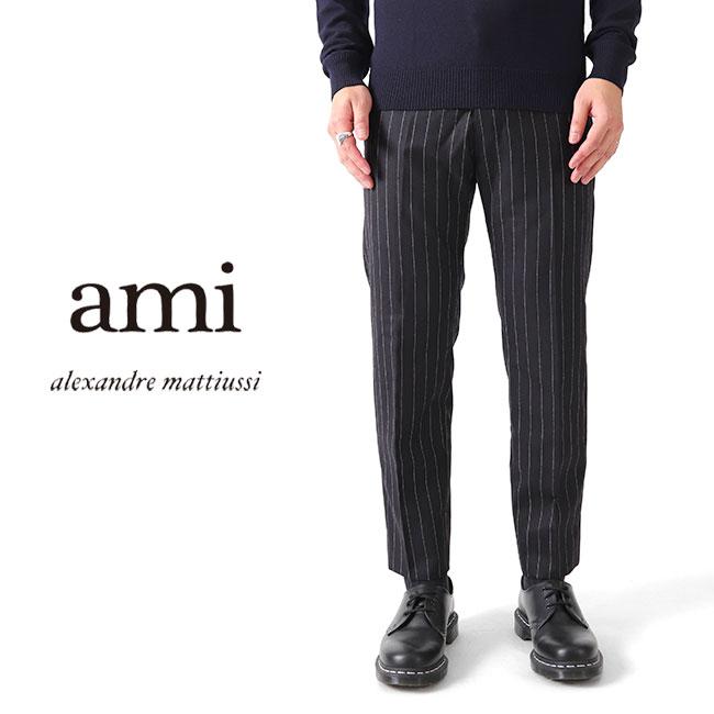 AMI PARIS アミパリス ストライプ クロップド トラウザーズ AMI PARIS アミパリス ストライプ クロップド トラウザーズ