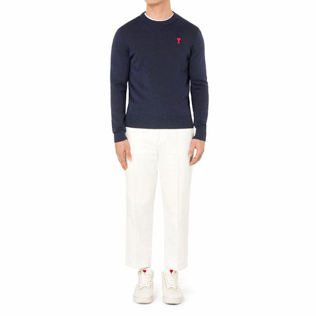 アミパリス ハートとA刺繍のホワイトセーター ami ハート刺繍