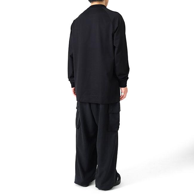 Y-3 ブラック ワイドパンツ リブ付き qvSamHZFSqAx.jpg?width=768