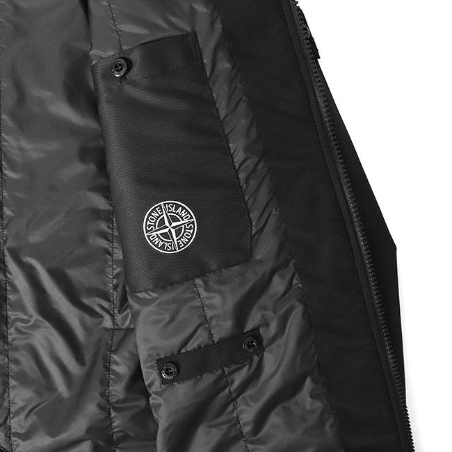 Stone Island ストーンアイランド プリマロフト スタンドカラー ソフトシェル ハーフコート 771540627 黒 メンズ｜golden-state｜13