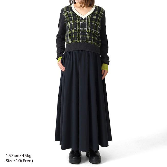 Fred Perry フレッドペリー タータンチェック ジャガード柄 Vネック