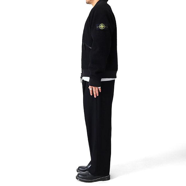 STONE ISLAND ストーンアイランド ボアフリース ウール ボンバージャケット 4100111 MA-1 黒 ブラック メンズの画像