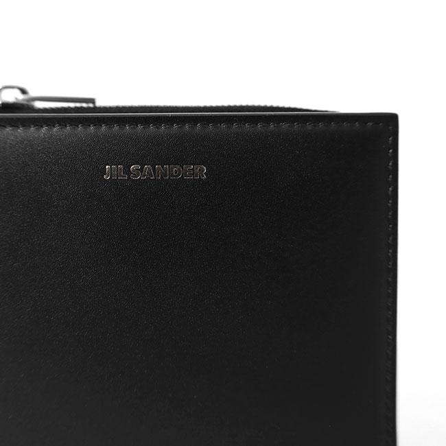 JIL SANDER ジルサンダー MINI FRENCH PURSE エンボスロゴ入り ジップウォレット J28UI0008 P5995 黒 ブラック 財布 ギフト プレゼントの画像