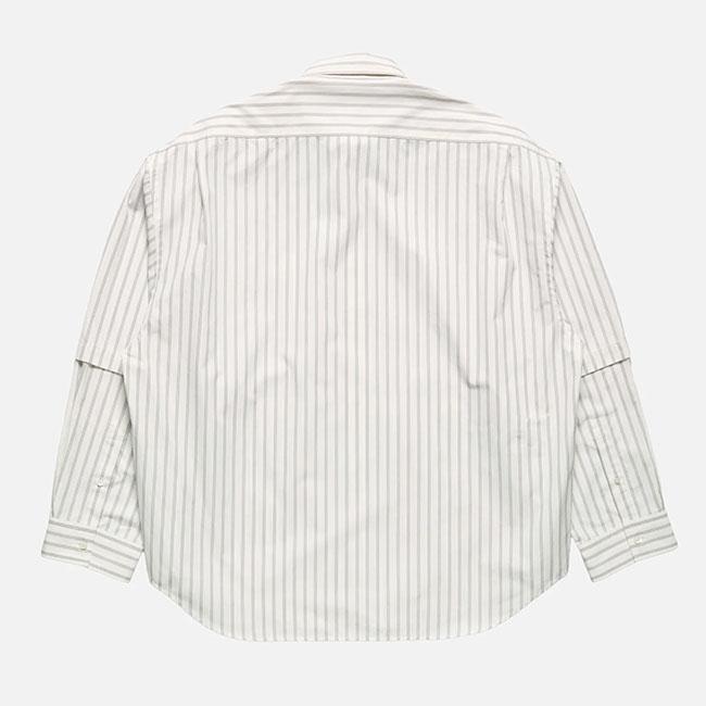 Acne Studios アクネストゥディオズ オーバーサイズ ダブルスリーブ ストライプシャツ FN-MN-SHIR000952 白 長袖シャツ メンズの画像