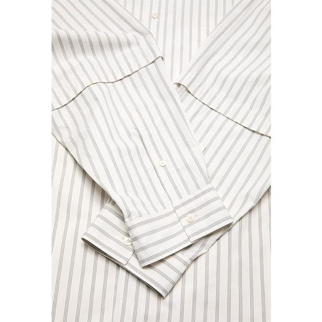 Acne Studios アクネストゥディオズ オーバーサイズ ダブルスリーブ ストライプシャツ FN-MN-SHIR000952 白 長袖シャツ メンズの画像