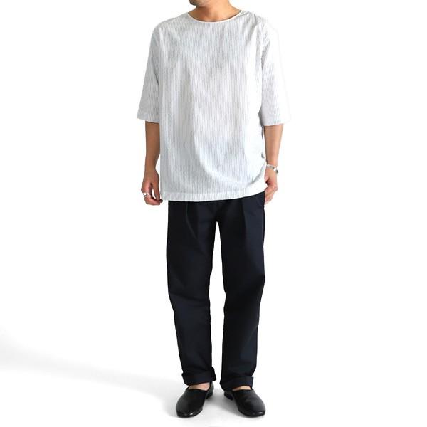 LEMAIRE（ルメール） コットンポプリン ストライプ Tシャツ メンズ