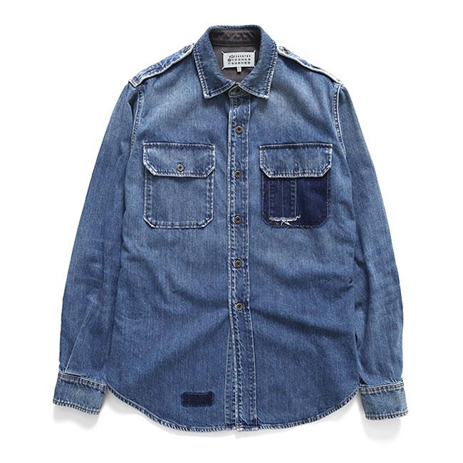 maison margiela メゾンマルジェラ　デニムシャツ　46 メゾンマルジェラ シャツ デニムシャツ ネイビー メンズ Maison