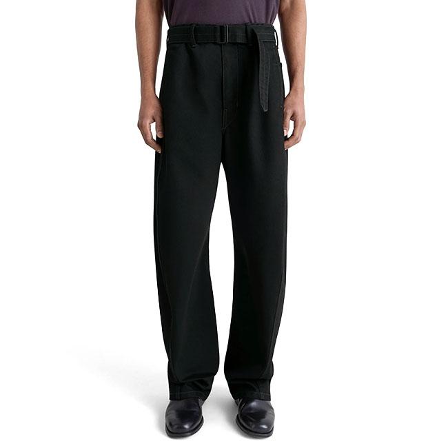 LEMAIRE ルメール ブラックデニム ツイスト ベルテッドパンツ PA326