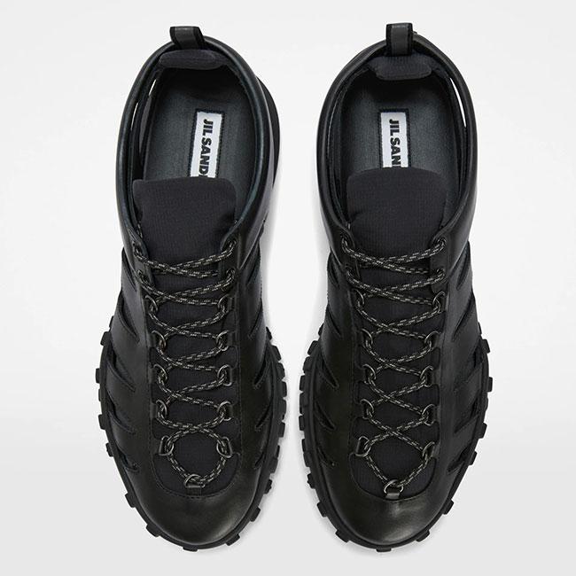 JIL SANDER ジルサンダー Moon SNEAKER ムーン レザースニーカー J33WS0048 P7580 黒 レザーサンダル メンズの画像