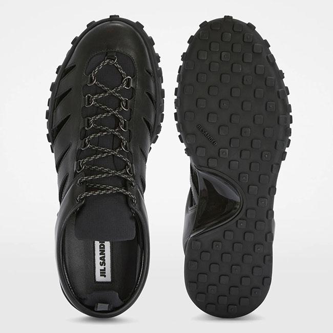 JIL SANDER ジルサンダー Moon SNEAKER ムーン レザースニーカー J33WS0048 P7580 黒 レザーサンダル メンズの画像