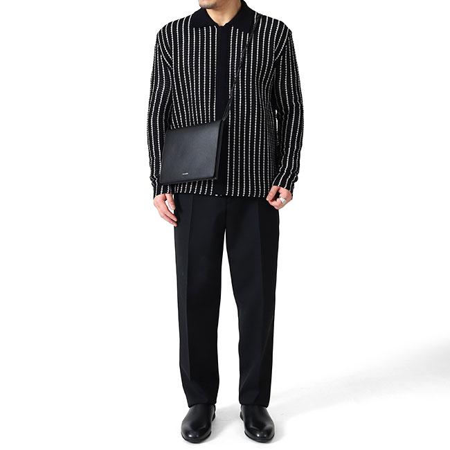 JIL SANDER ジルサンダー TANGLE FLAT MD タングル レザー ショルダーバッグ J26WG0079 P8948 黒 ブラック ポーチの画像
