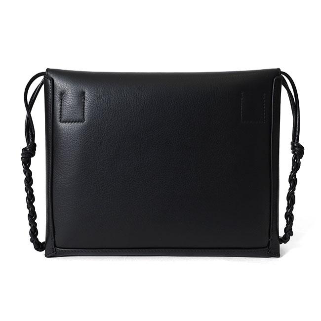 JIL SANDER ジルサンダー TANGLE FLAT MD タングル レザー ショルダーバッグ J26WG0079 P8948 黒 ブラック ポーチの画像