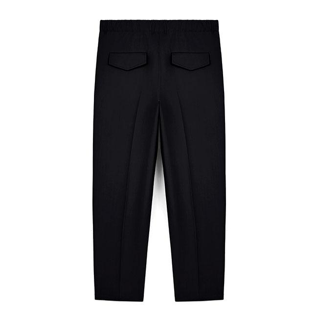 JIL SANDER ジルサンダー W TROUSER 06 AW 18 ウールギャバジン テーパードスラックス J23KA0005 J40159 黒 ブラック イージーパンツ メンズの画像