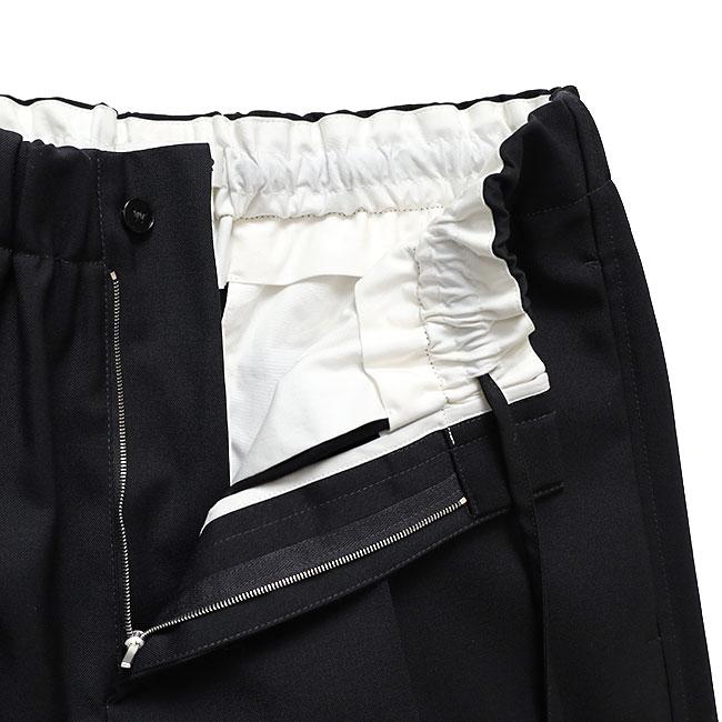 JIL SANDER ジルサンダー W TROUSER 06 AW 18 ウールギャバジン テーパードスラックス J23KA0005 J40159 黒 ブラック イージーパンツ メンズの画像