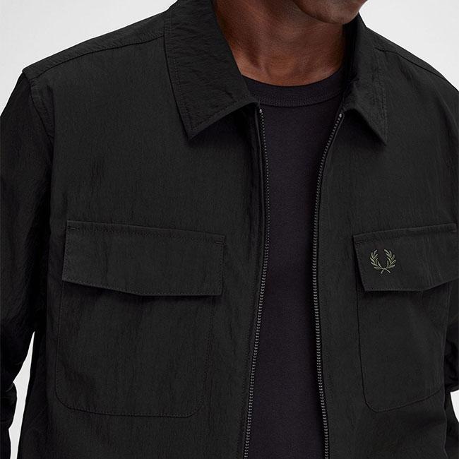 Fred Perry フレッドペリー ナイロン シャツジャケット M5684 黒