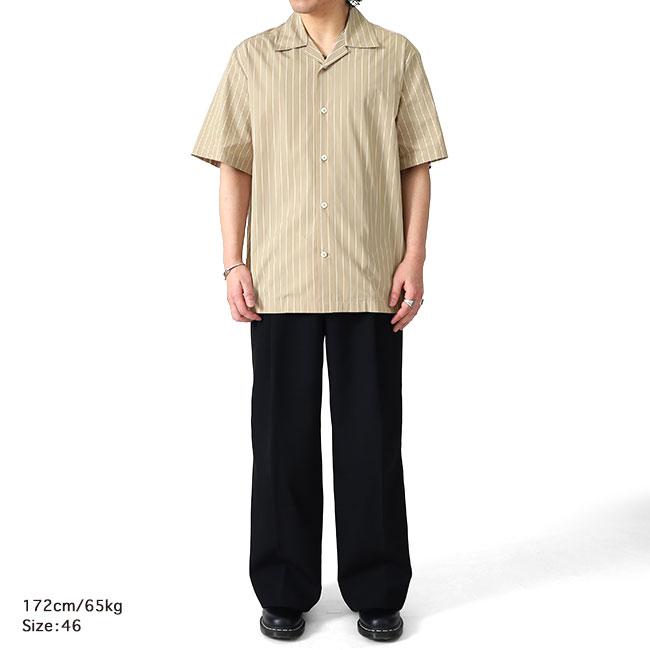 JIL SANDER ジルサンダー オープンカラー ストライプシャツ J22DL0362 J45329 半袖シャツ メンズの画像