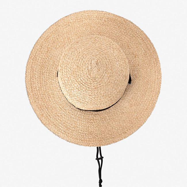 【CA4LA 】DEUS4 大人気完売品　ラフィア素材のあご紐付きハット。 CA4LA 】DEUS4 大人気完売品 ラフィア素材のあご紐付きハット。