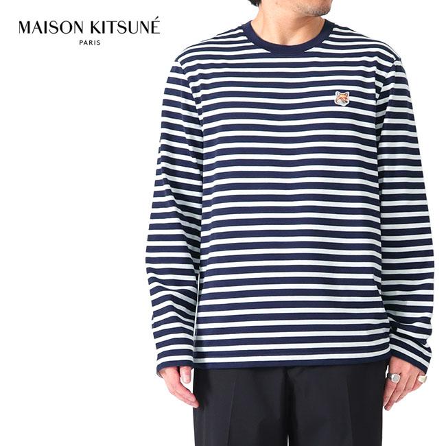 Maison Kitsune メゾンキツネ フォックスロゴ マリンボーダー ロンT