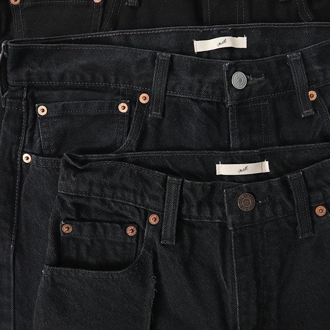 TIME SALE] mill ミル リメイク ストレート ブラックデニム パンツ M19