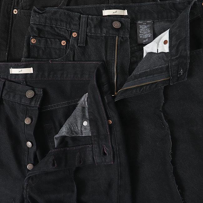 TIME SALE] mill ミル リメイク ストレート ブラックデニム パンツ M19