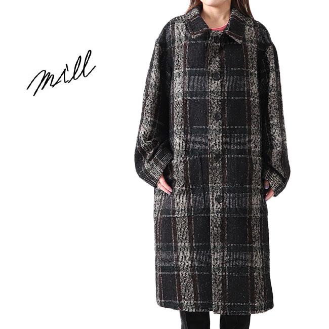 TIME SALE] mill ミル オーバーサイズ ツイードチェック ステンカラー