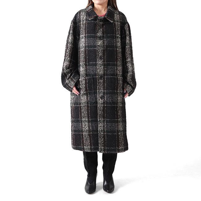 【美品】PUBLIC TOKYO ツイードオーバーステンカラーコート サイズ2 ツイードオーバーステンカラーコート（ステンカラーコート）｜PUBLIC