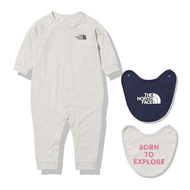 THE NORTH FACE ノースフェイス ミニロゴ 長袖 ロンパース & 2Pビブ