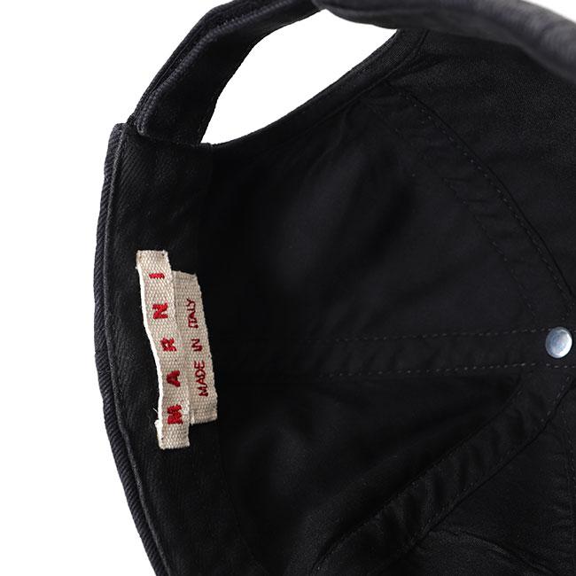 MARNI マルニ ウォッシュドデニム 刺繍ロゴ 6パネルキャップ  