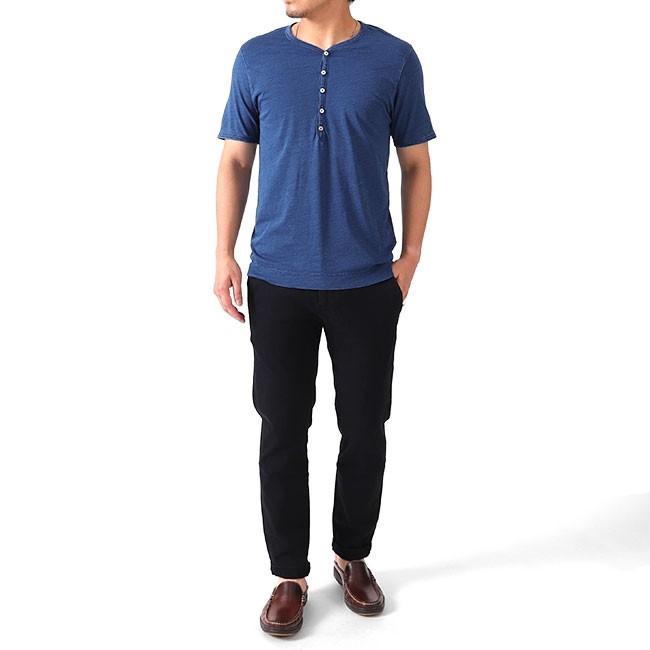 CIRCOLO 1901（チルコロ 1901） インディゴ ヘンリーネックTシャツ
