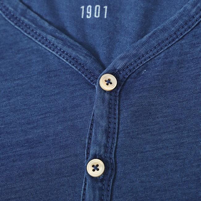 CIRCOLO 1901（チルコロ 1901） インディゴ ヘンリーネックTシャツ