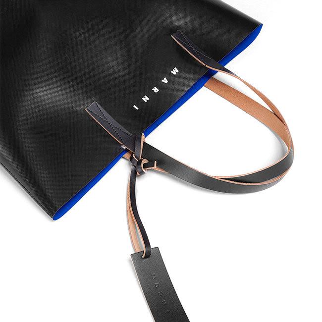 MARNI マルニ バイカラー PVC レザー ロゴ トートバッグ