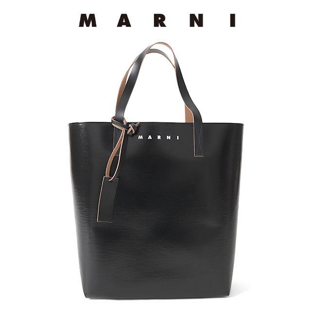 MARNI マルニ バイカラー セルロース レザー ロゴ トートバッグ 