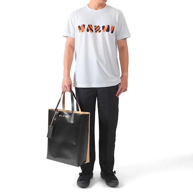 MARNI マルニ バイカラー セルロース レザー ロゴ トートバッグ