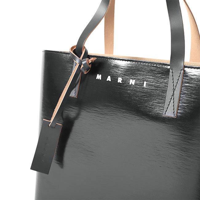 MARNI マルニ バイカラー セルロース レザー ロゴ トートバッグ