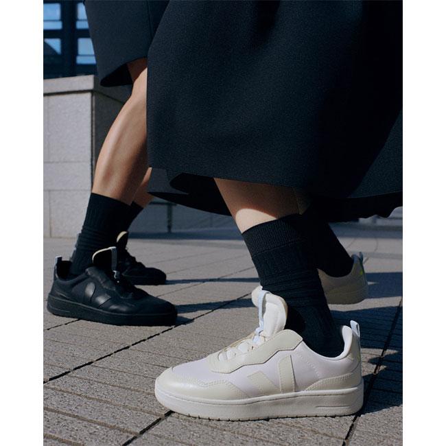 CFCL × VEJA シーエフシーエル ヴェジャ V-90 レザースニーカー 黒