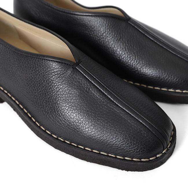 LEMAIRE ルメール PIPED CREPE SLIPPERS スクエアトゥ レザー