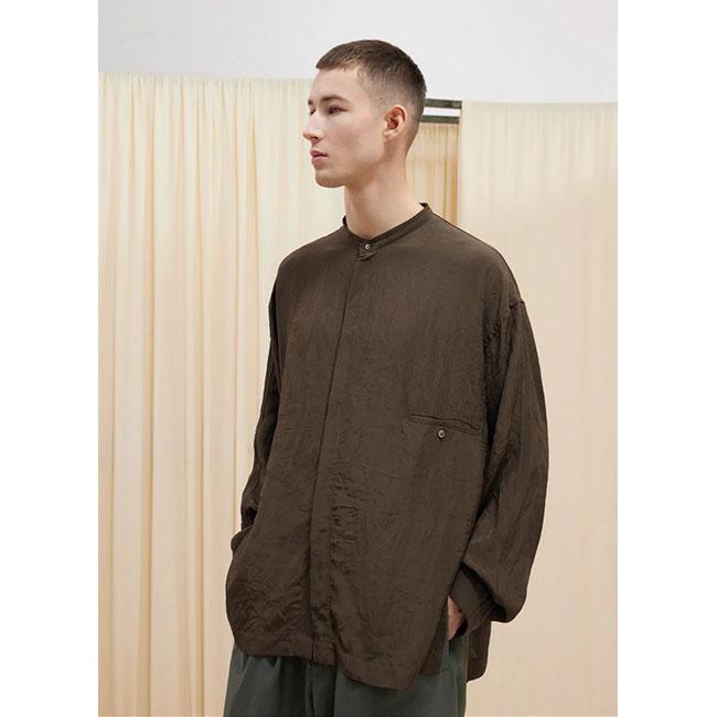 [SALE] LEMAIRE ルメール シルクタッチ スタンドカラー ボクシーシャツ SH1076 LF1024 長袖シャツ メンズの画像