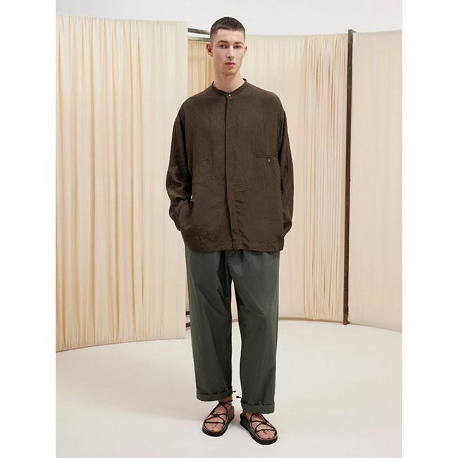 [SALE] LEMAIRE ルメール シルクタッチ スタンドカラー ボクシーシャツ SH1076 LF1024 長袖シャツ メンズの画像