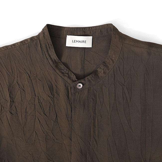[SALE] LEMAIRE ルメール シルクタッチ スタンドカラー ボクシーシャツ SH1076 LF1024 長袖シャツ メンズの画像