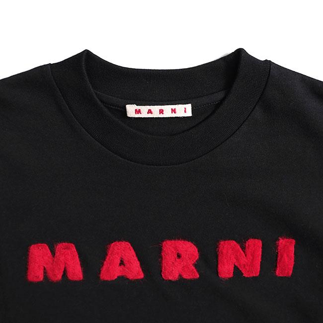 MARNI マルニ モヘアパッチ ロゴTシャツ HUMU0223S1 UTC406 黒