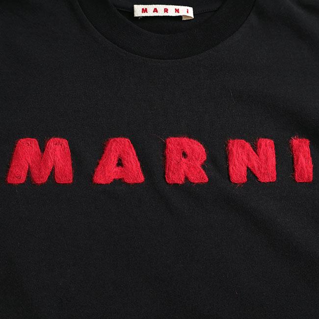 MARNI マルニ モヘアパッチ ロゴTシャツ HUMU0223S1 UTC406 黒