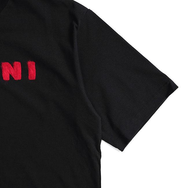 MARNI マルニ モヘアパッチ ロゴTシャツ HUMU0223S1 UTC406 黒