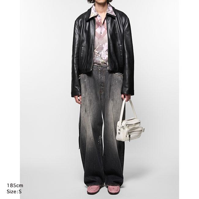 Acne Studios アクネストゥディオズ ペイント ルーズフィット ブラックトラファルガー ジーンズ 2023 U Black Trafalgar ジーパン デニム メンズ レディースの画像